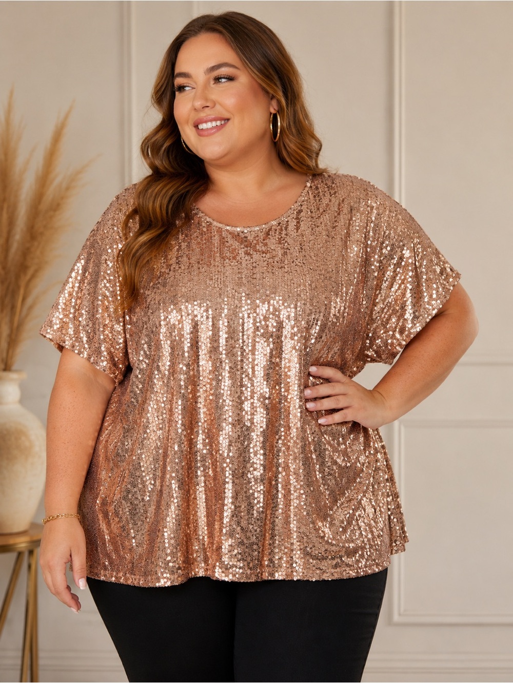 Rose Gold Sequin Top
